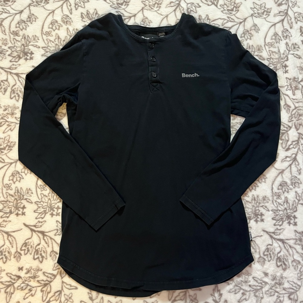 Bench Black Long-Sleeve Henley Shirt